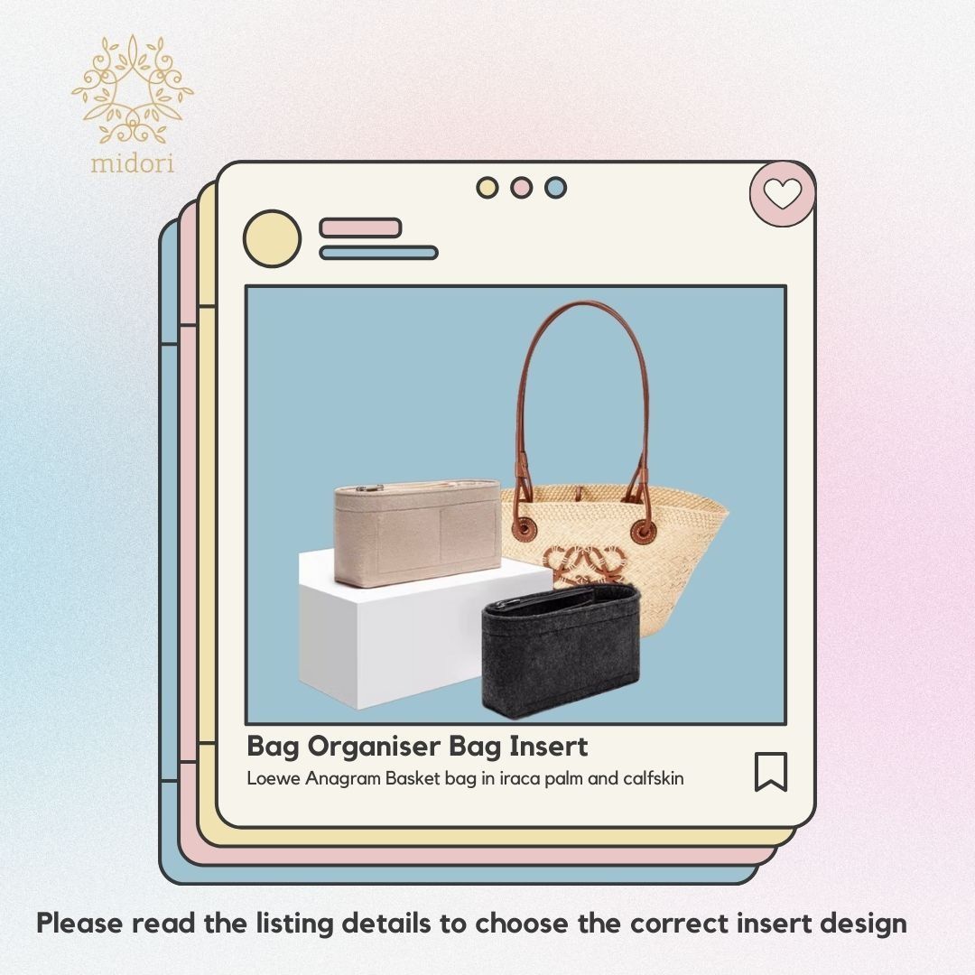 Felt or Canvas Bag Insert Bag Organiser for Loewe Anagram Basket