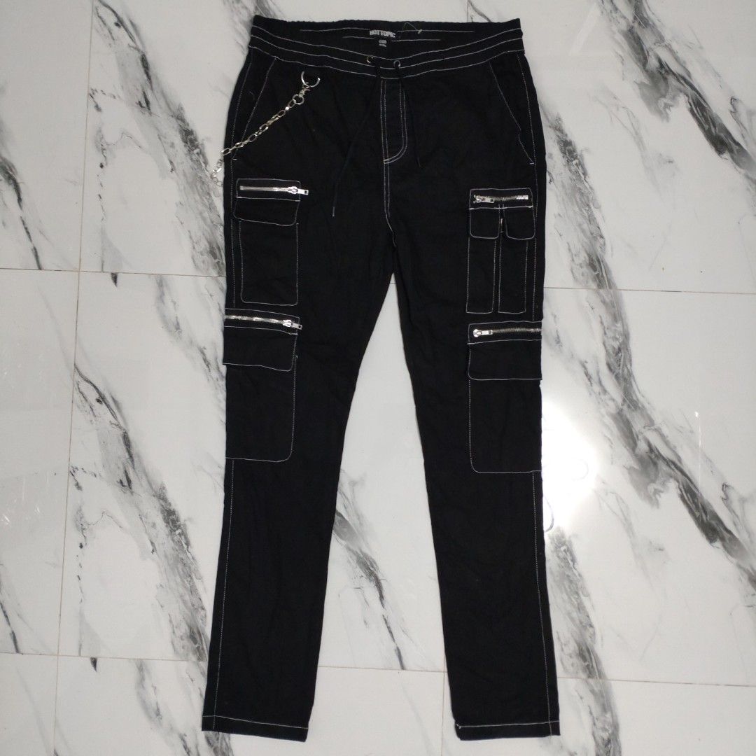 Hot Topic Black Pop Stitch Joggers Pants, Women's Fashion, Bottoms, Jeans  on Carousell