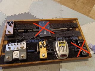 Guitar effects pedal bundle with pedal board