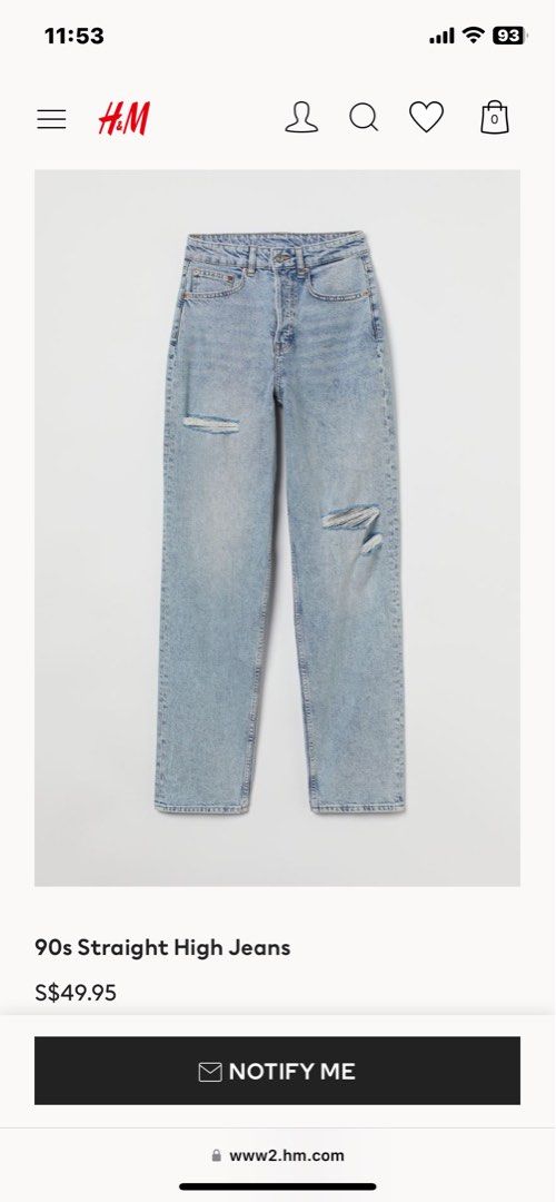 H and m ripped jeans sales