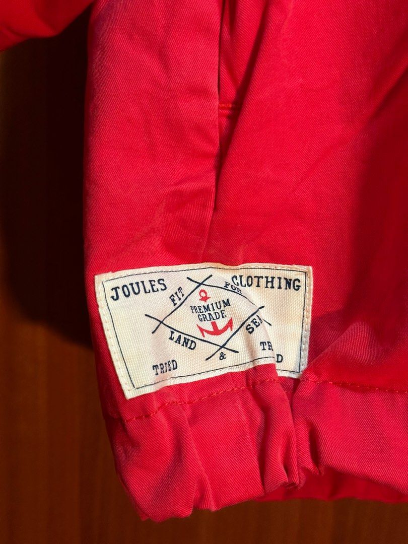 Joules Red Embleton Hooded Pop Over Jacket UK14