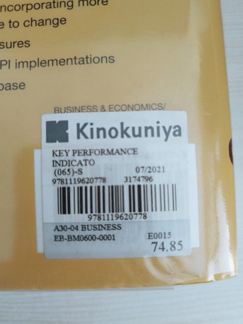 Key Performance Indicators (Category: Storybooks) located in Singapore. Submitted by yeo_ks (Listing ID 1290926197, Image 4). Description: Author: David Parmenter Original Price $75 from Kinokuniya in good reading conditions Inclusive free delivery via postal mailing.