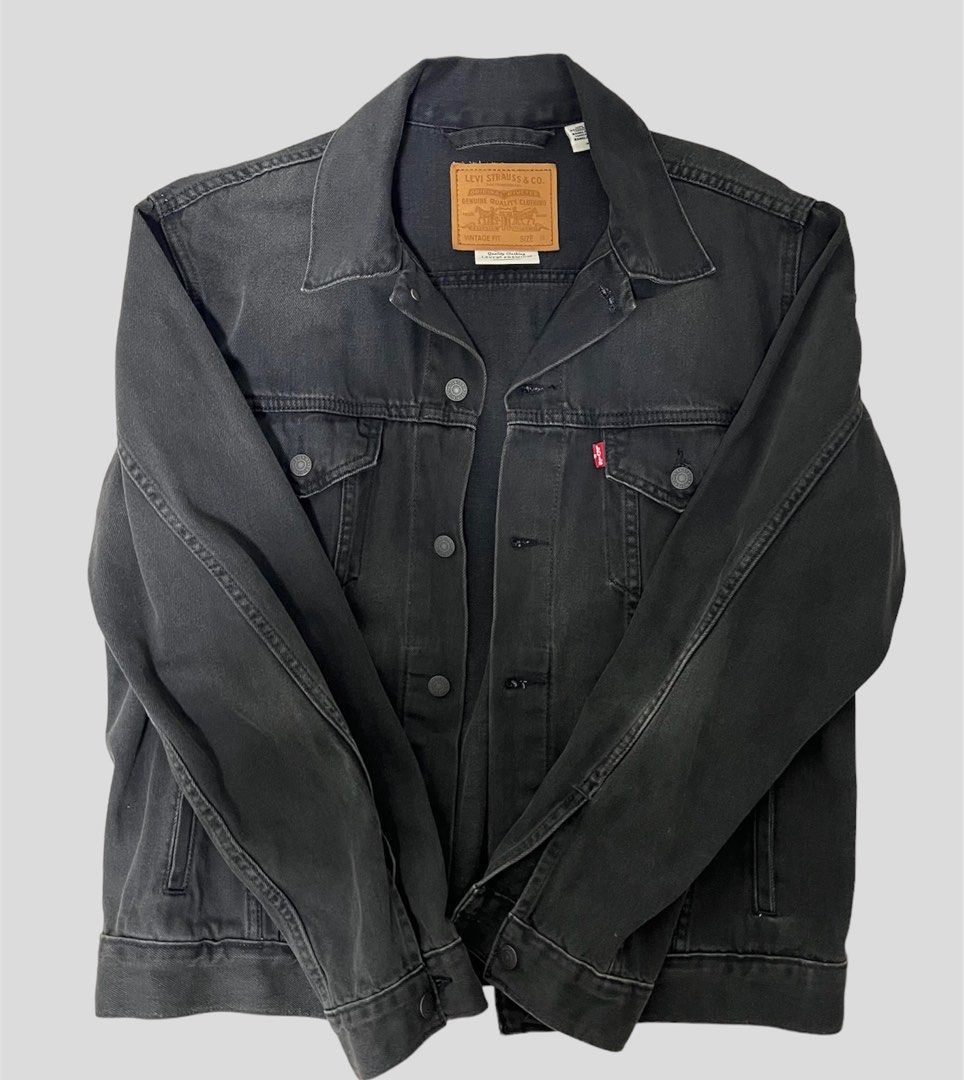 Levi's faded black denim jacket hotsell