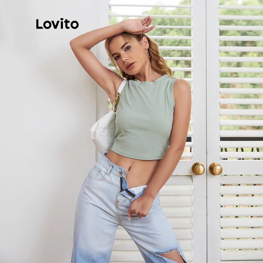 Lovito Plain Thread Cropped Tank Top (Category: Sleeveless) located in Quezon City. Submitted by Ley97 (Listing ID 1290928196, Image 1). Description: RFS: I gained weight :<< in good condition can do orange app checkout CHECK OUT MY SHOP FOR MORE !! CLOTHES BUY A LOT AND I CAN GIVE DISCOUNTS 💯.