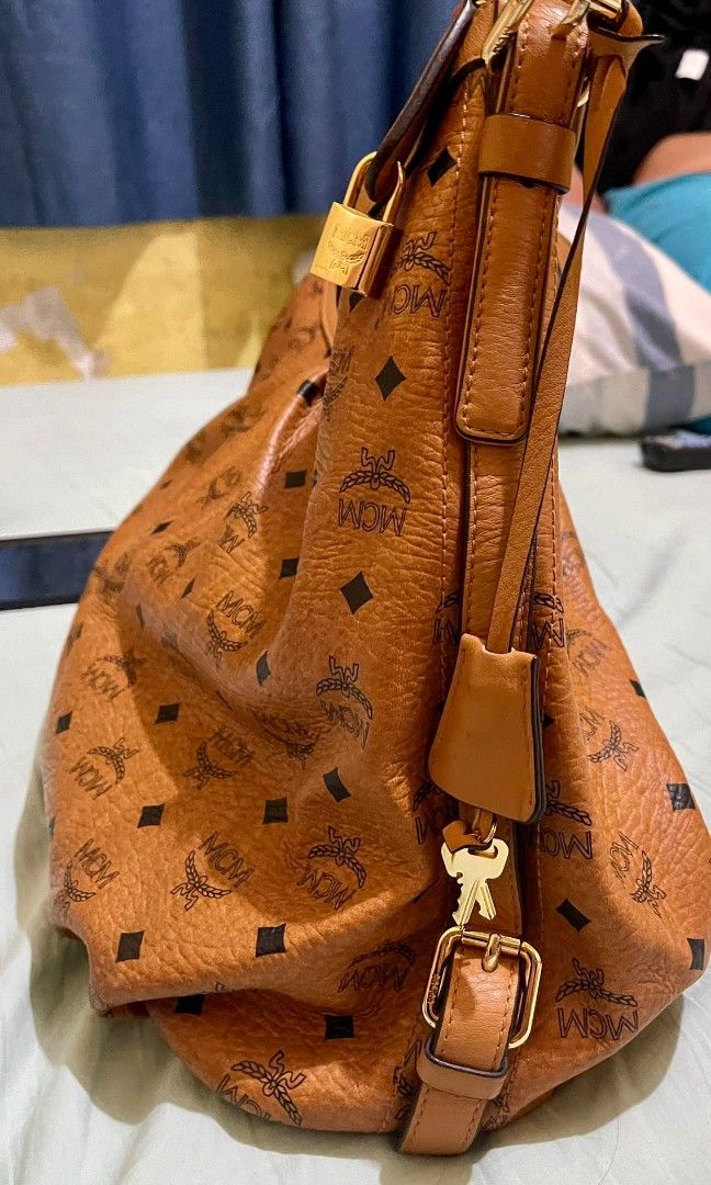 MCM COGNAC SHOULDER BAG
