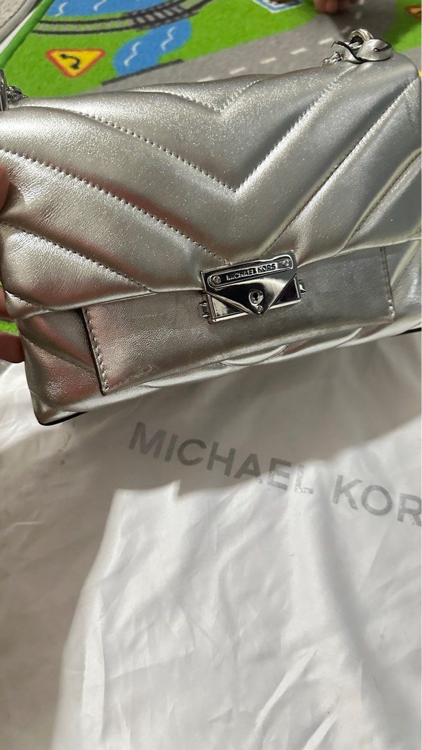 Michael Kors Cece Medium Quilted Metallic Leather Convertible Shoulder Bag