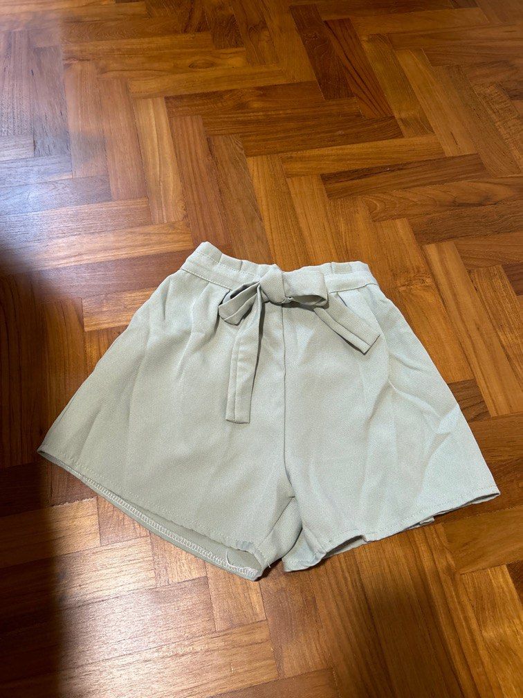 Mint green high waisted shorts online
