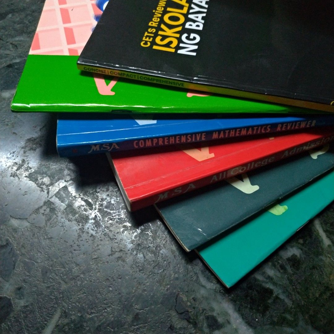 MSA Reviewers (Category: Textbooks) located in Mandaluyong City. Submitted by cesliah23 (Listing ID 1290875131, Image 2). Description: 5 pcs. MSA Reviewers *500php sold as set only *most are good as new except for comprehensive mathematics reviewer which is well used Iskolar ng Bayan CETs Reviewer *350php reason for selling: already done with entrance exams. now in 1st year college..