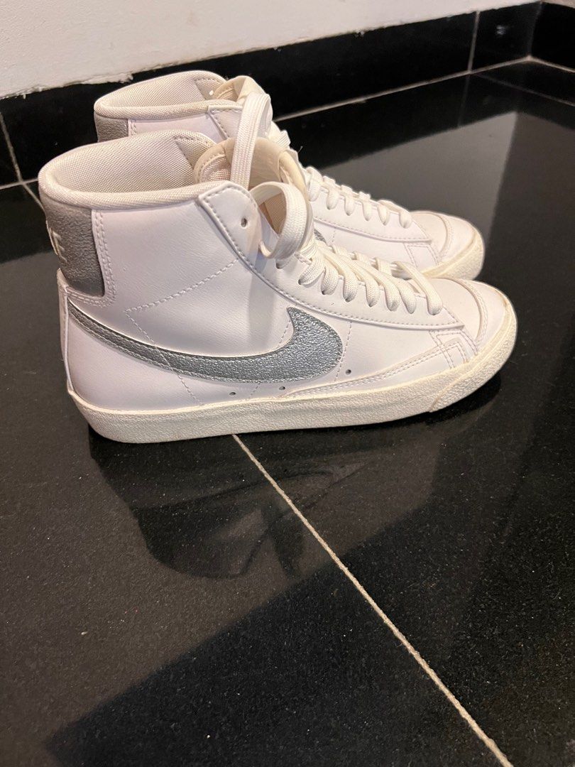 Nike blazer high womens silver cheap