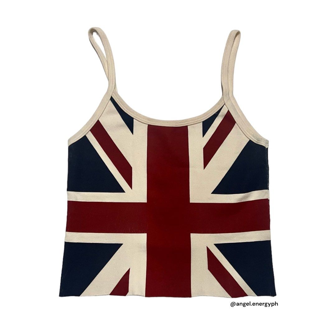 ONHAND‼️ Brandy Melville ~ Skylar Union Jack Flag Tank, Women's Fashion,  Tops, Sleeveless on Carousell