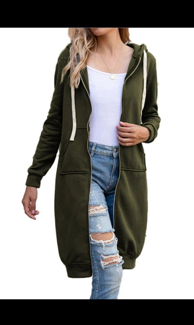 Oversized Blouse Zipper Hoodie for muslimah modest style SIZE up to 5XL