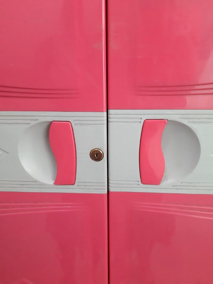 Zooey Cabinet (Category: Shelves, Cabinets & Racks) located in San Jose del Monte. Submitted by lenlawliet (Listing ID 1290844868, Image 3). Description: ✔ Color pink minimalist design ✔ With defective lock and key steel support, but can still be fixed ✔ Made of quality plastic ✔ Space saver ✔ Used but not abused, in good condition ✔ Good as new lalo kapag nalinisan👌 ✔ Perfect for those who are renting an apartment ✔ Contents are not included Re