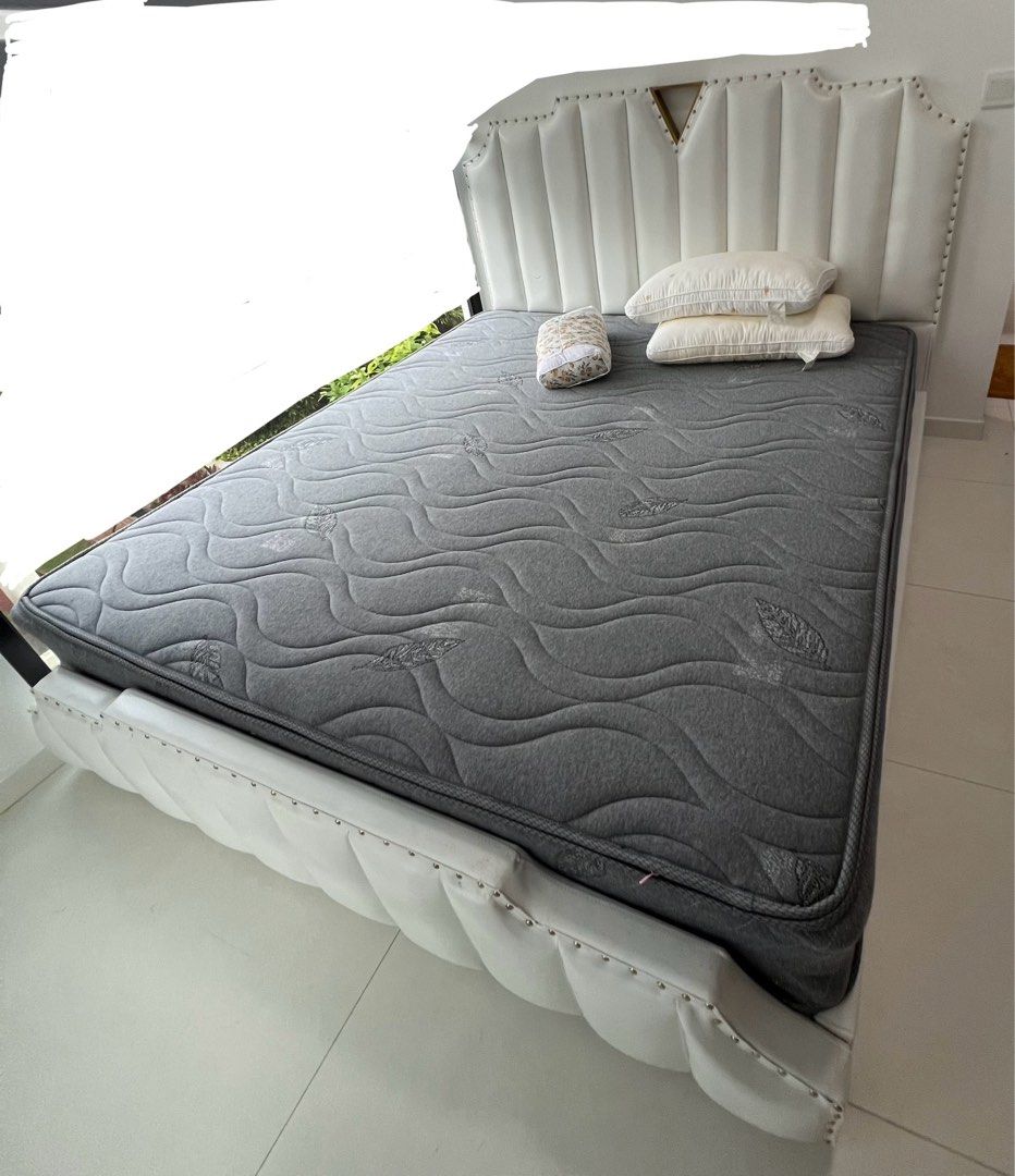 FOC Preloved Queen Sized Bed and Mattress No pillows Furniture