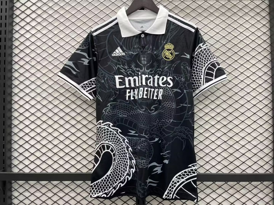 REAL MADRID 2023 2024 Black Dragon Away Football Kit Jersey Adidas Men s Fashion Activewear on Carousell