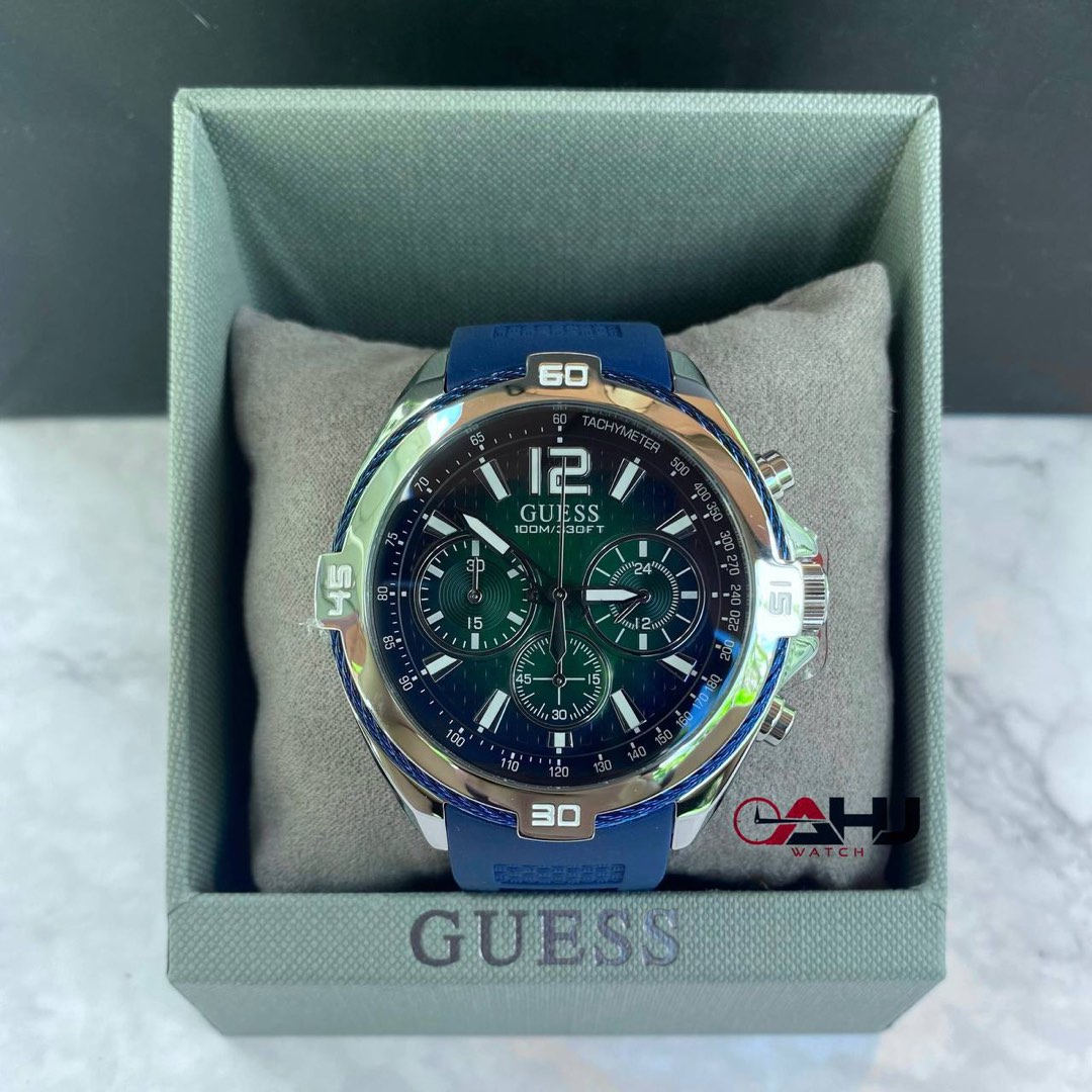 RESTOCK ORIGINAL GUESS SURGE CHRONOGRAPH BLUE DIAL BLUE SILICONE MENS WATCH W1168G1 Men s Fashion Watches Accessories Watches on Carousell
