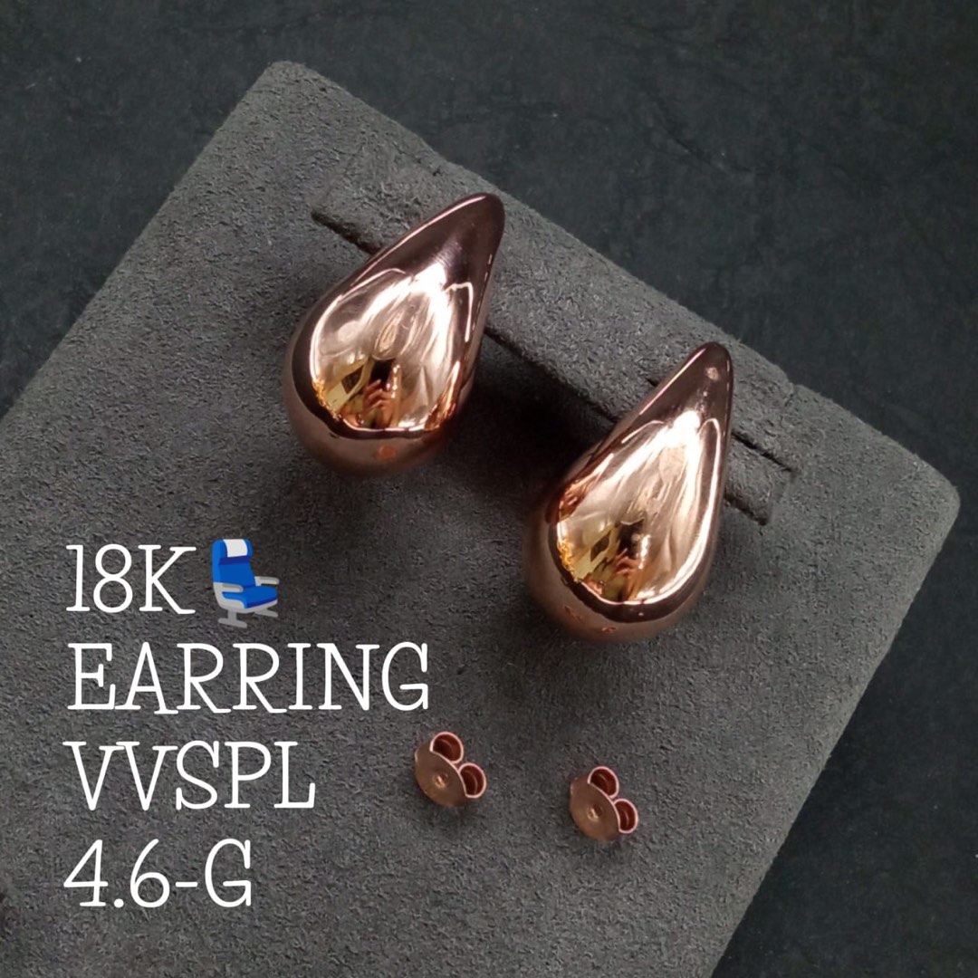 Rose Gold Teardrop Earrings Women s Fashion Jewelry Organizers Earrings on Carousell