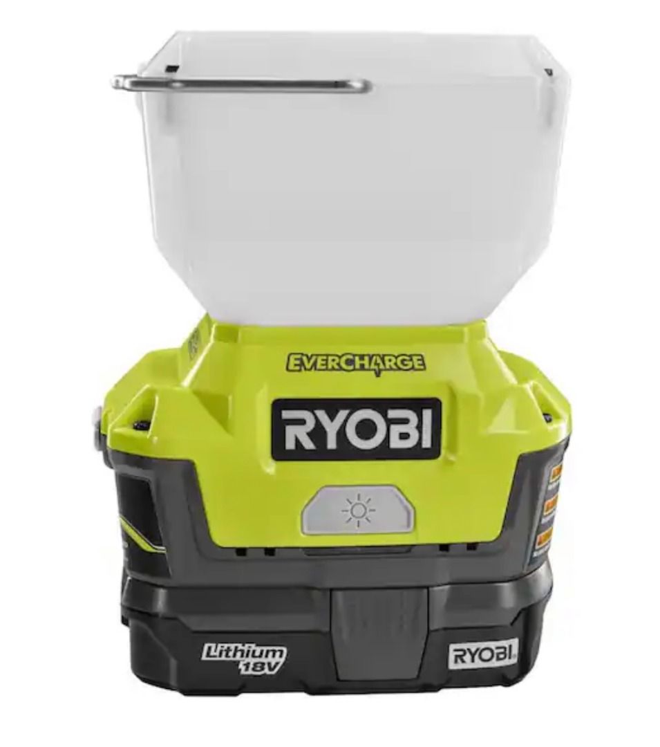 RYOBI P784K 18V Lithium Ion Cordless EVERCHARGE LED Area Light with 1 1.3 Ah Battery and