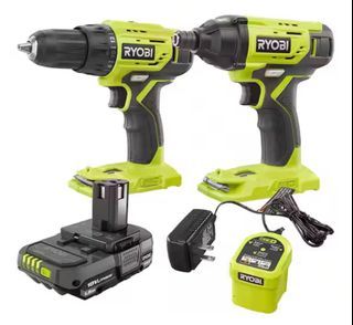 Ryobi PCK05KN 18V Cordless 1/2 in. Drill/Driver and Impact Driver Combo Kit with (1) 1.5 Ah Battery and Charger(converted to 220V), 24-position clutch and 2-speed gearbox(0 - 450 RPM and 0 - 1,750 RPM) to match your drilling and driving, Brand New in box.