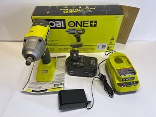 Ryobi PCL265K1 18V Cordless 1/2 in. Impact Wrench Kit (375 ft-lbs) with 4.0 Ah Battery and Charger (converted to 220V), variable speed 0 - 270 RPM, Powerful motor delivers up to 375 ft./lbs. of fastening torque, Brand New in box.