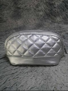Silver Quilted Pouch