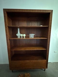 Solid Narra Display Cabinet Shelves With Drawer