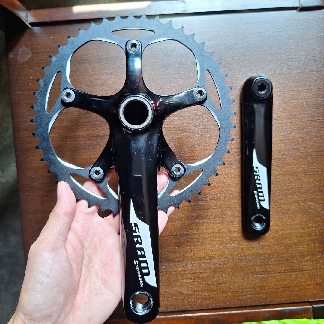 SRAM S300 Fixed Gear Crankset 48T 165mm 130 BCD with GXP Bottom Bracket used Sports Equipment Bicycles Parts Bicycles on Carousell