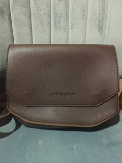 Straightforward Brown Vegan Leather Crossbody Bag
