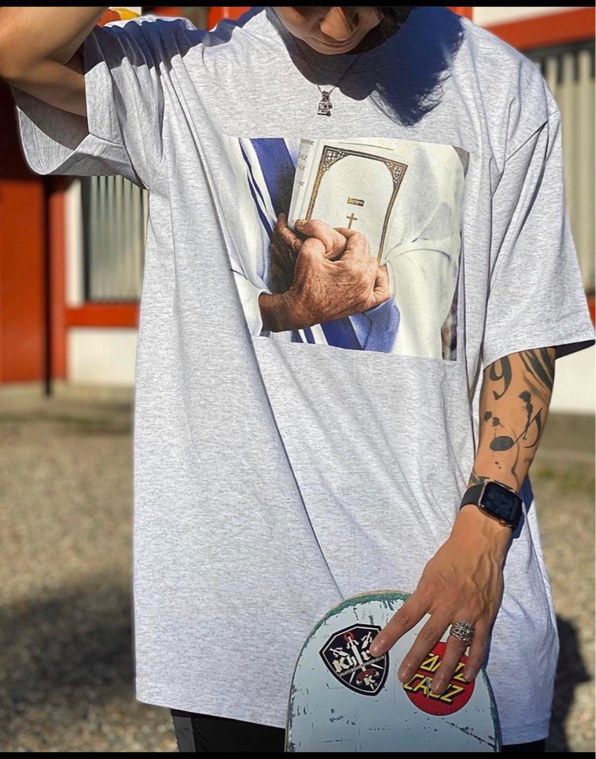 Supreme Bible Tee Grey Men s Fashion Tops Sets Tshirts Polo Shirts on Carousell