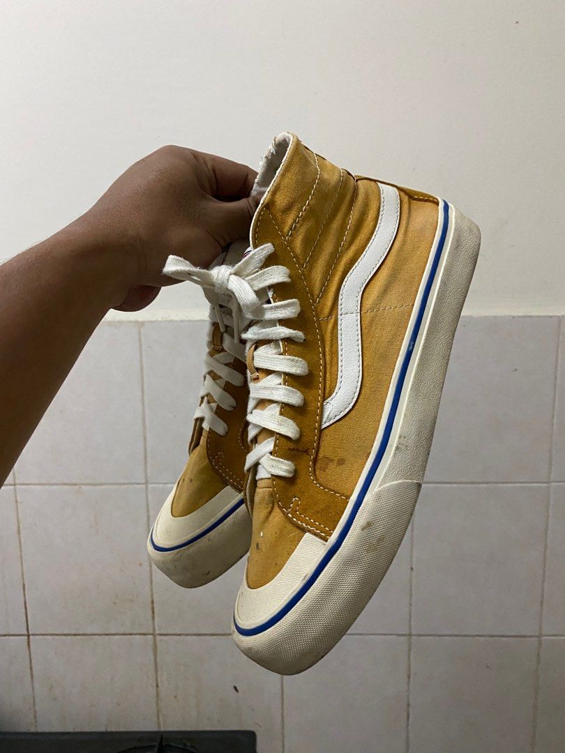 Mustard yellow sale high top vans