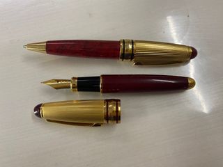 VINTAGE ANTIQUE fountain pen and Ballpen - Iridium Point Germany - Unknown Brand - preloved - Gold