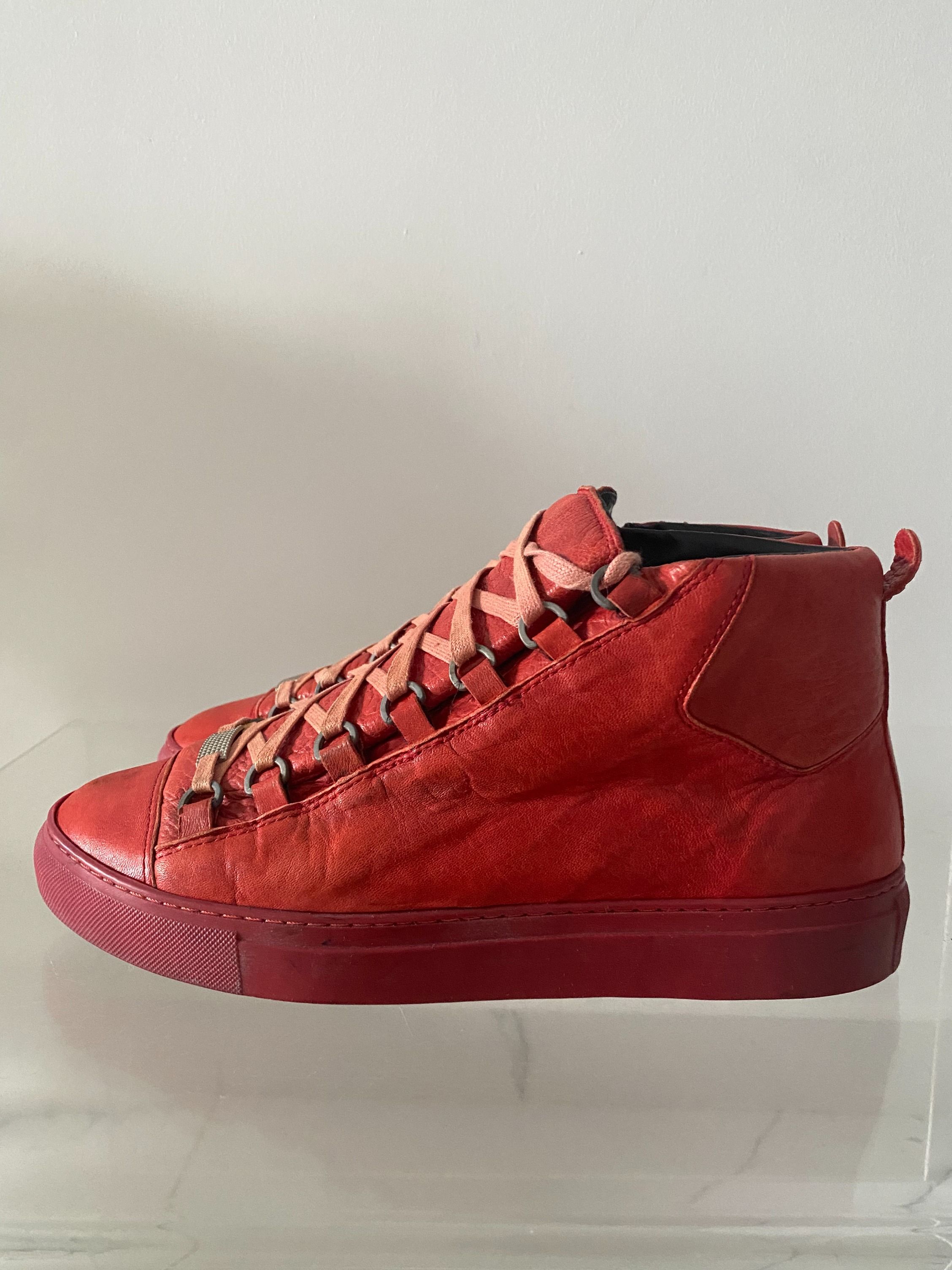 Vintage Balenciaga Arena High Top Sneakers in Red Premium