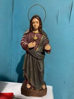(with free gift) Mater Dolorosa (Our Lady of Sorrows) Hard Resin Statue (Height: 11.80 inches base to halo)