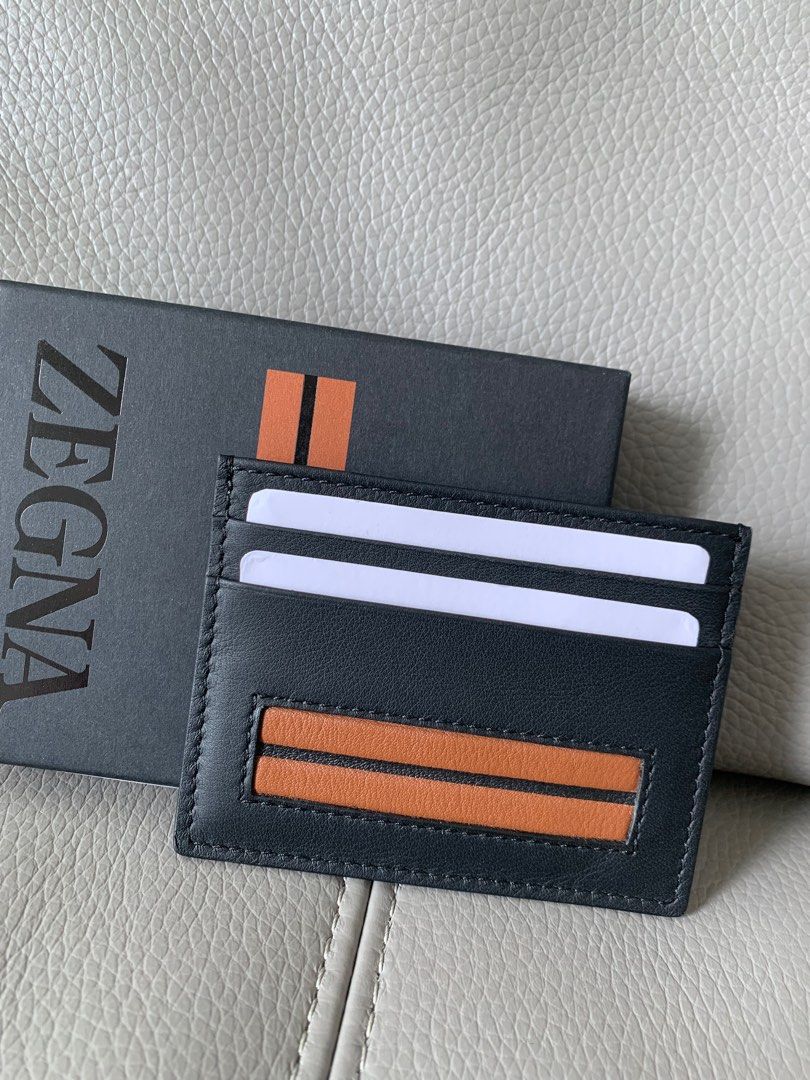 Zegna leather card holder, 名牌, 飾物及配件- Carousell