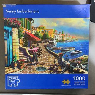1000pcs Corner Piece puzzle - Sunny Embankment
