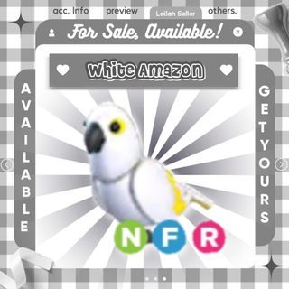 Adopt me |NFR White Amazon|Legendary pet| Roblox