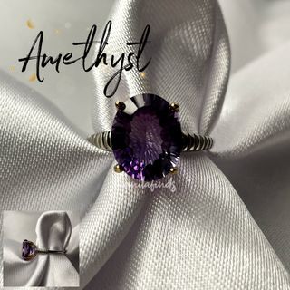 Uruguay Amethyst s925 adjustable ring (scan the code to see the video)