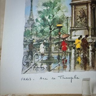 Artist Lithograph ARC DE TRIOMPHE Signed Maurice Legendre Vintage Art Print