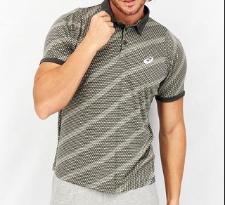 ASICS Mens Sports Fit Tennis Polo-shirt, Grey Combo