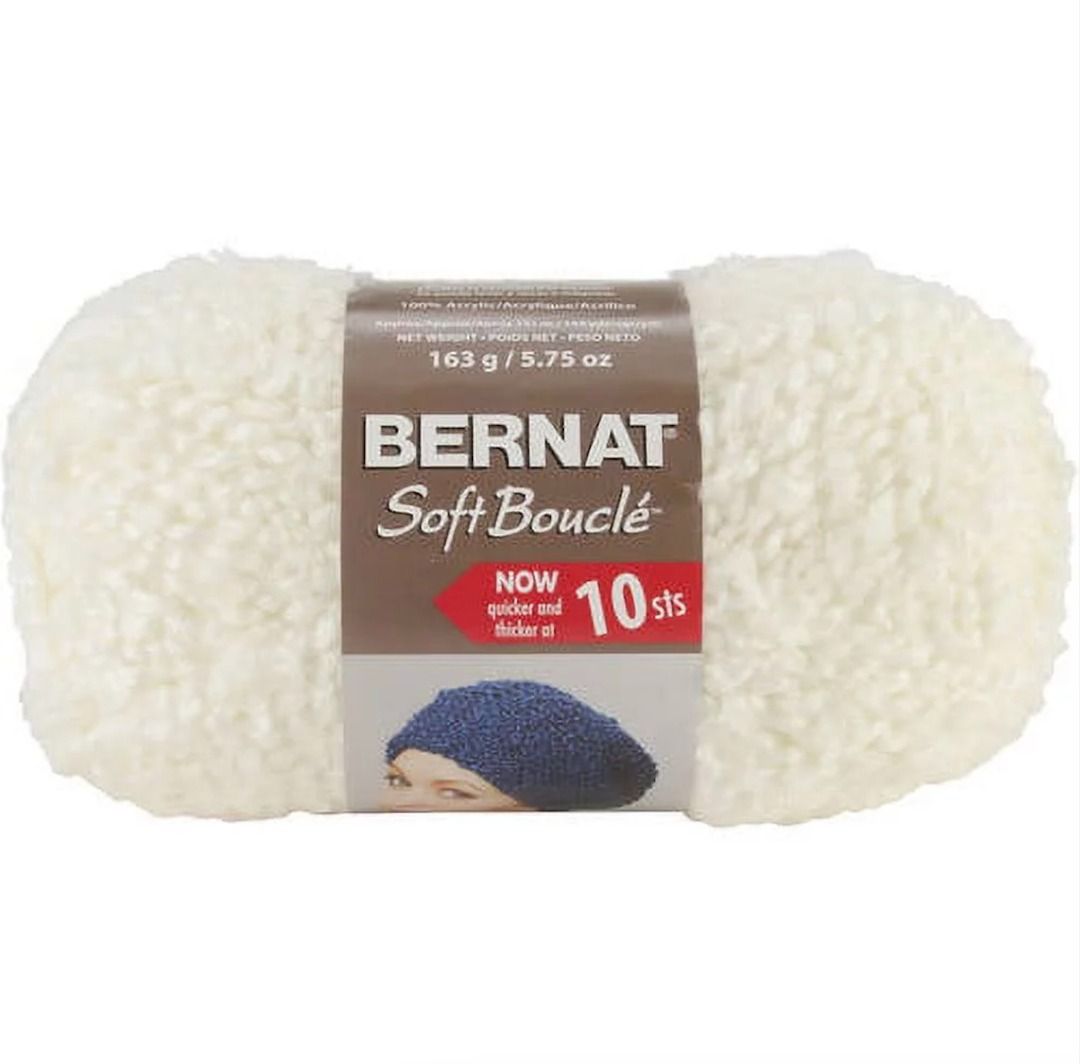 Bernat Soft Boucle Yarn Natural Hobbies Toys Stationery Craft Craft Supplies Tools on Carousell