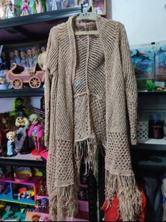 Boho knitted cardigan cover up