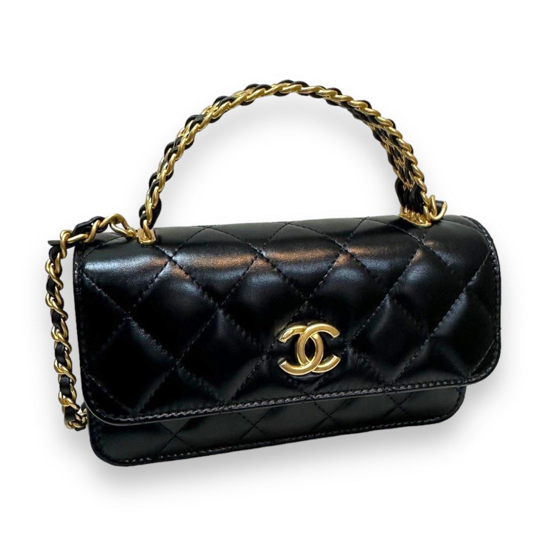 Chanel Top Handle Phone Bag, Luxury, Bags Wallets on Carousell