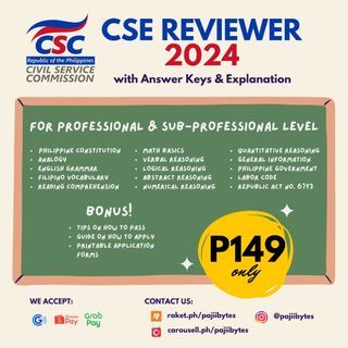 [DIGITAL PRODUCTS] Civil Service Exam Reviewer 2024