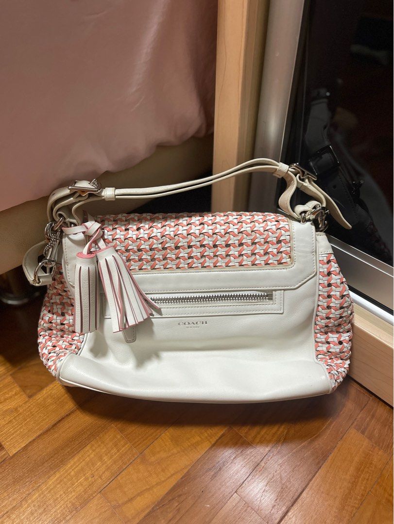 Coach Legacy Coach Woven Purse COACH LEGACY CANNING CORAL CHALK