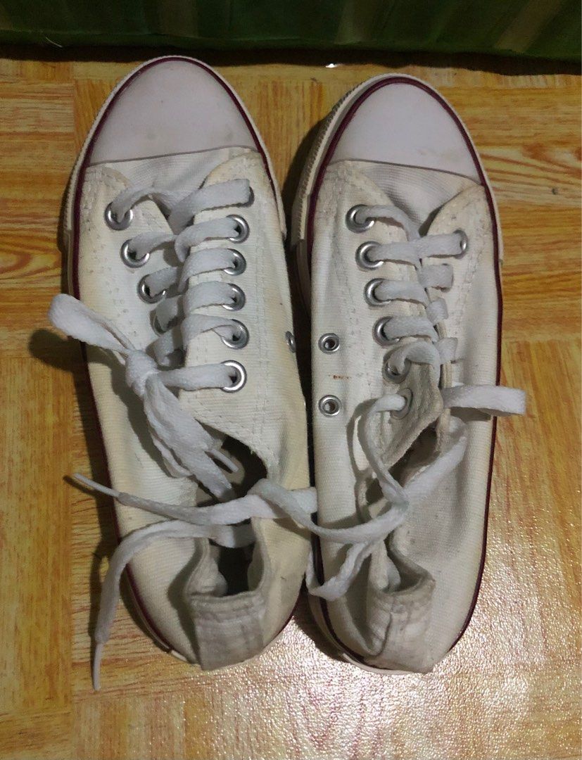 Converse All Star White Sneakers (Category: Sneakers) located in Manila. Submitted by plmarn (Listing ID 1295821234, Image 2). Description: - Bought in the US - Not using anymore - with yellow color stain.