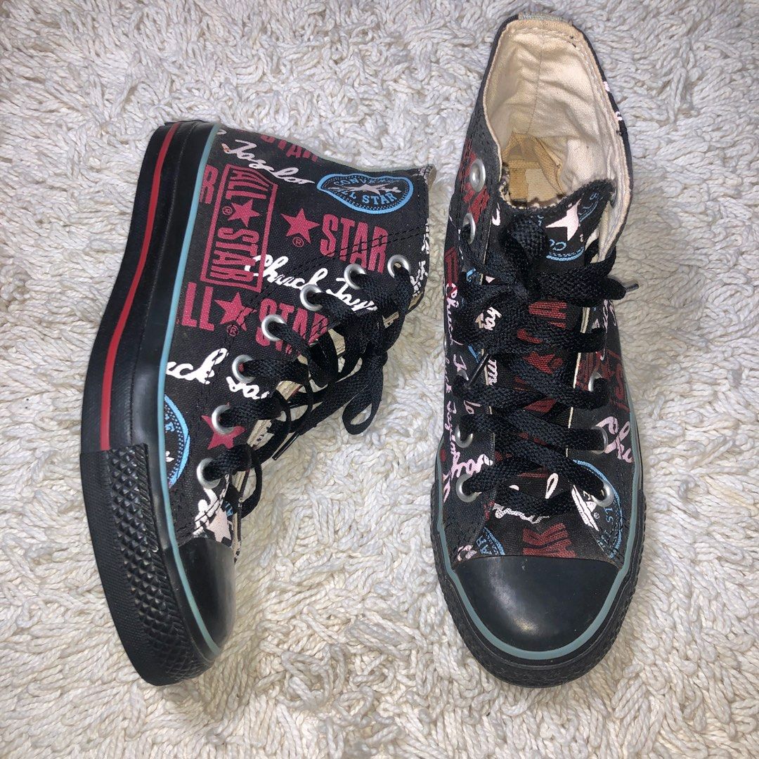 Converse All Star Multi Logo Hi Black Women s Fashion Footwear Sneakers on Carousell