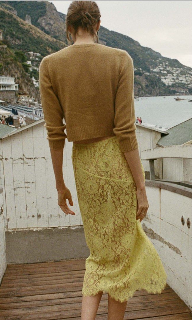 Doen Nandi lace skirt yellow black