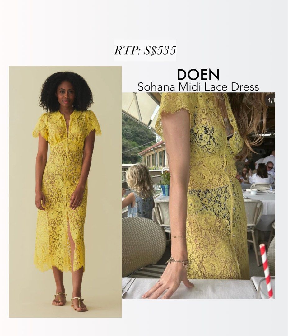 Yellow lace dress 2025