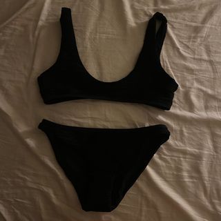 Eighth Mermaid textured black bikini set