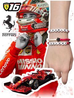 Formula 1 F1 Forza Ferrari Charles Leclerc Beaded Bracelet
