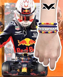Formula 1 F1 Red Bull Max Verstappen Beaded Bracelet Set